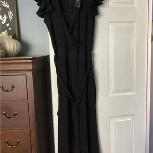 NWT MSK black Ruffled jumpsuit with belt